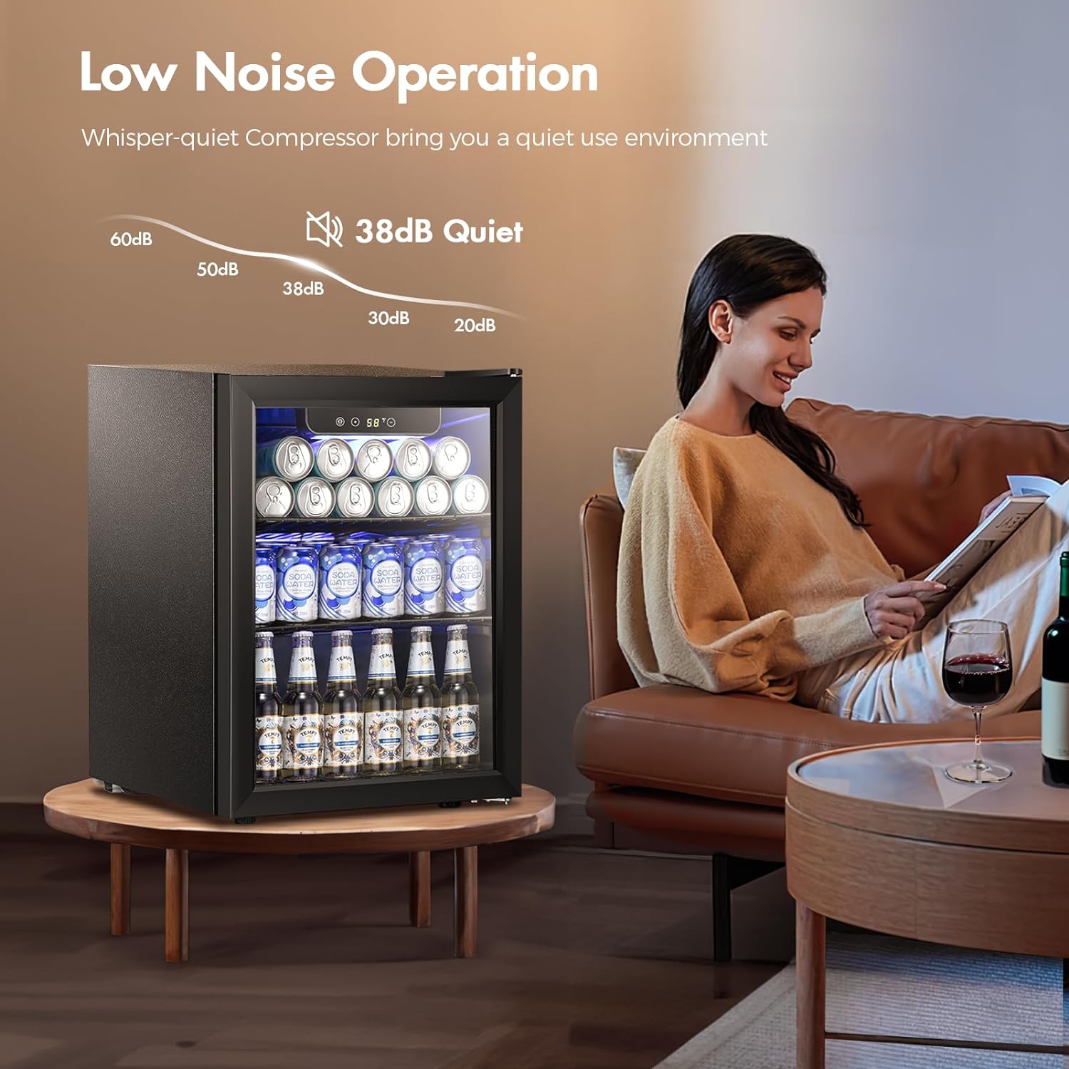 Kismile 1.7 Cu.ft Beverage Refrigerator and Cooler W5848H Kismile