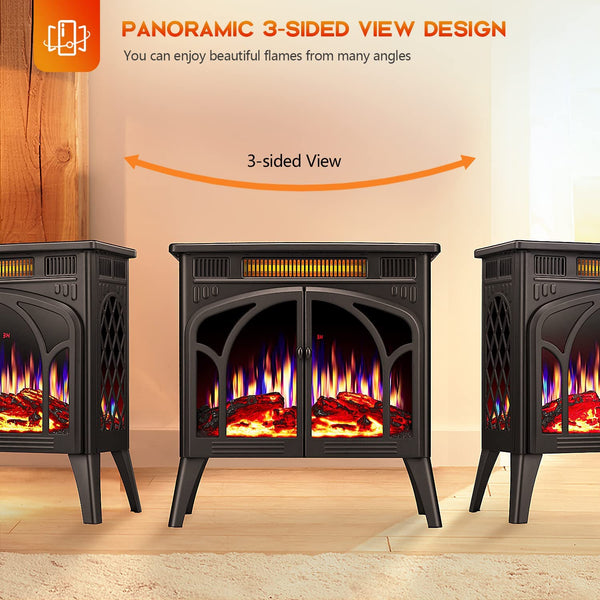 25 Inches 3D Infrared  Free Standing Electric Fireplace Stove S230B Kismile