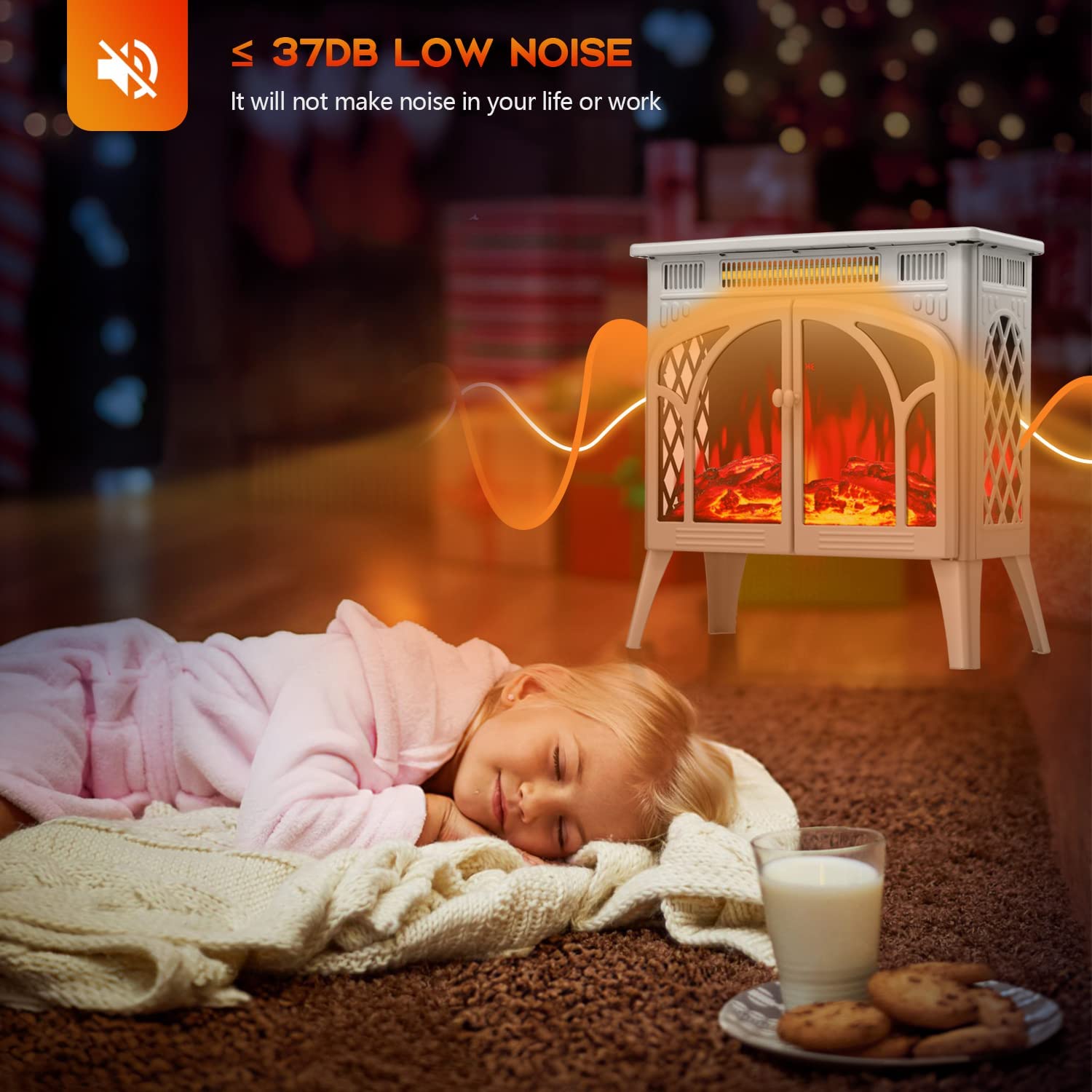 25 Inches 3D Infrared  Free Standing Electric Fireplace Stove S230B Kismile