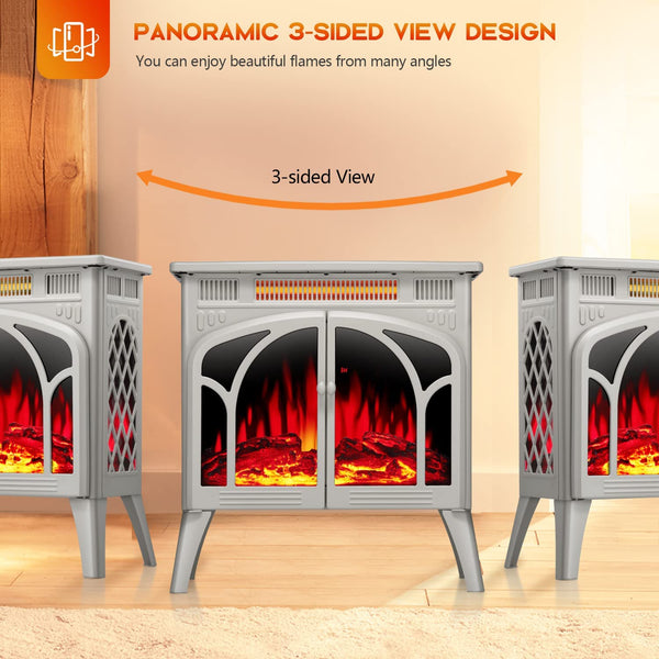 25 Inches 3D Infrared  Free Standing Electric Fireplace Stove S230B Kismile