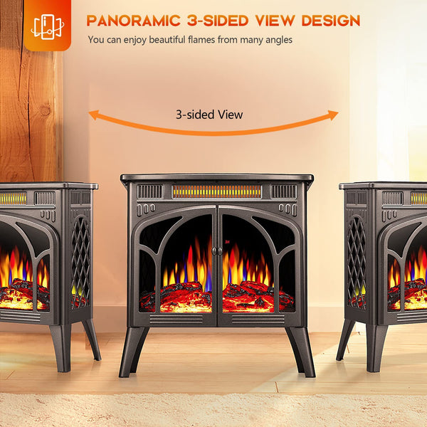 25 Inches 3D Infrared  Free Standing Electric Fireplace Stove S230B Kismile