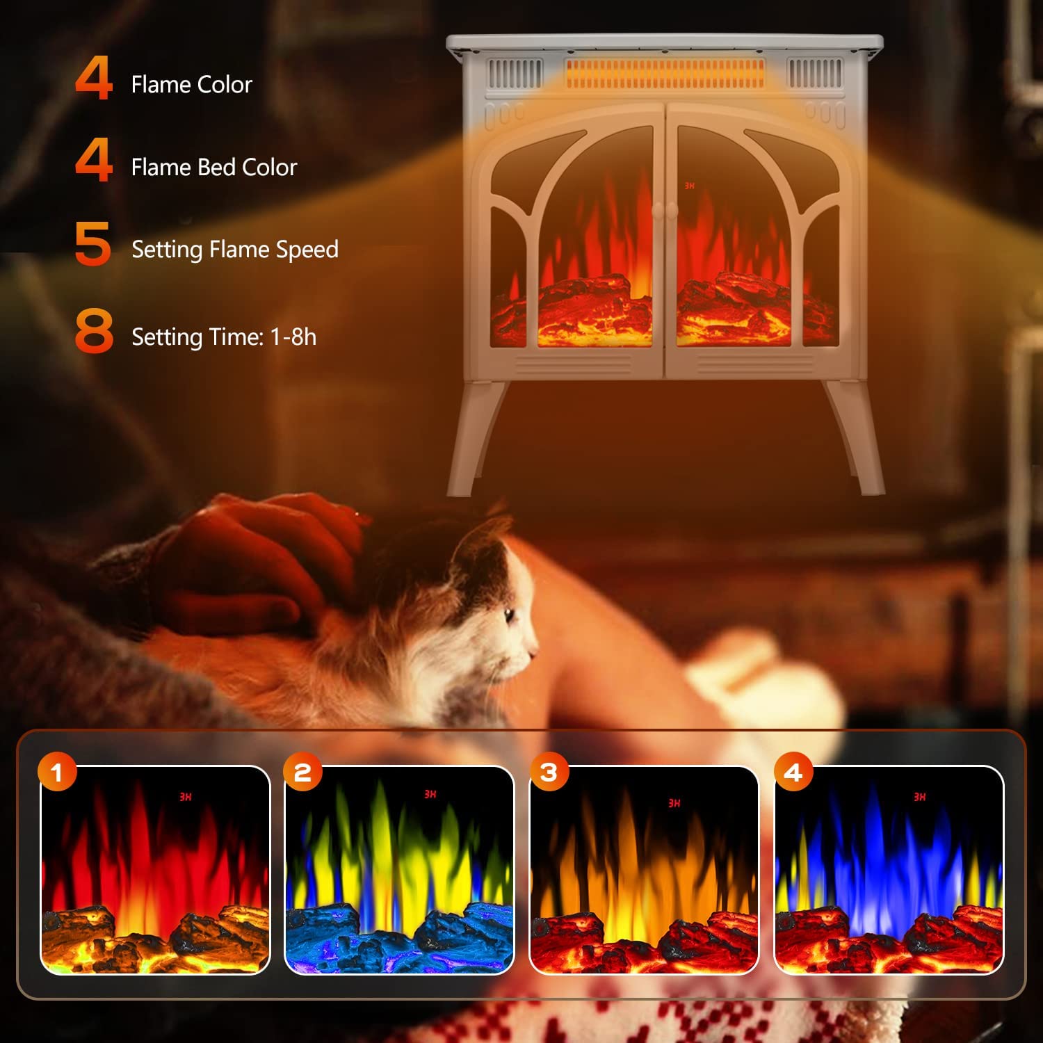 25 Inches 3D Infrared  Free Standing Electric Fireplace Stove S230B Kismile