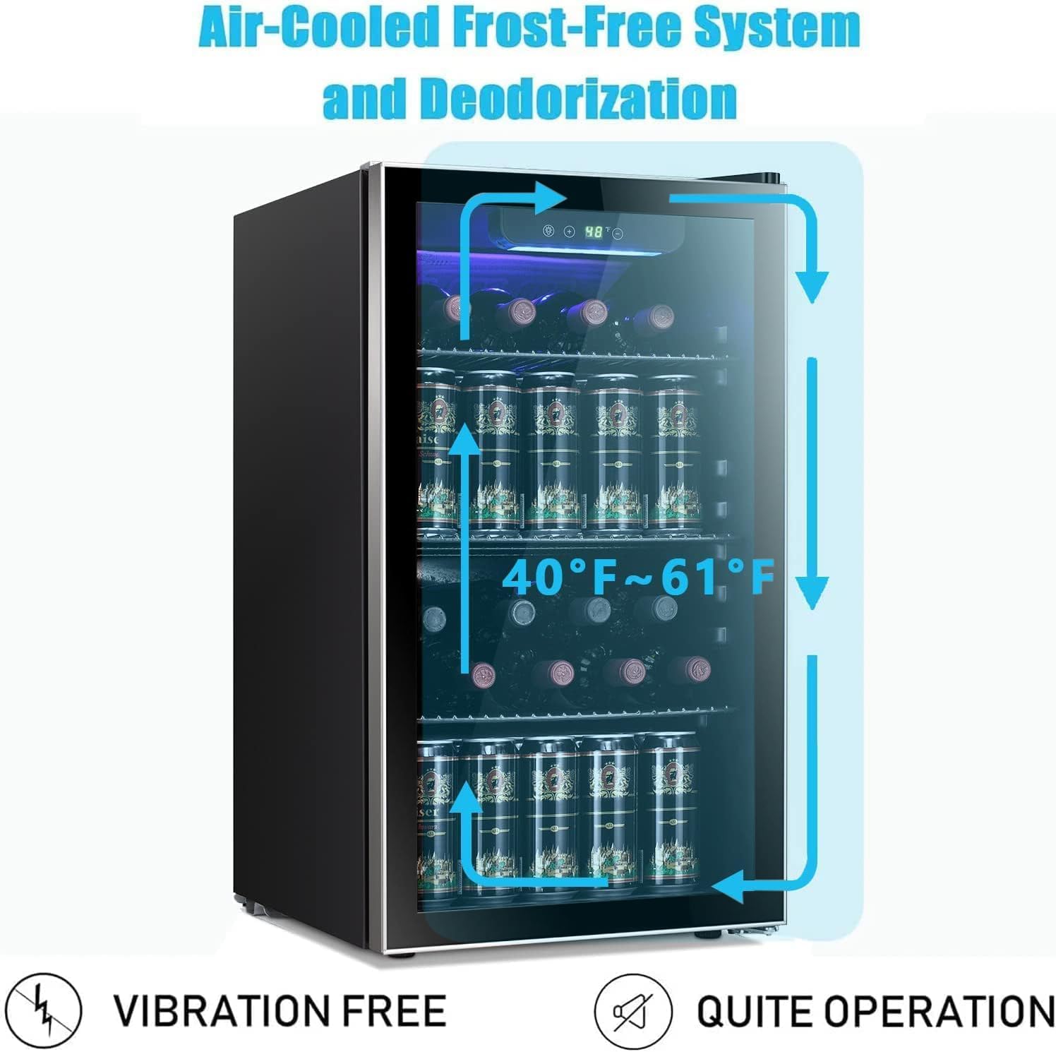 3.2 cu.ft  Wine Cooler/Cabinet Beverage Refrigerator W5899H Kismile