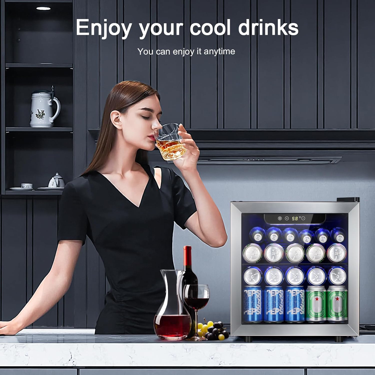 Kismile 48 Can Beverage Refrigerator 58036RWC0 Kismile