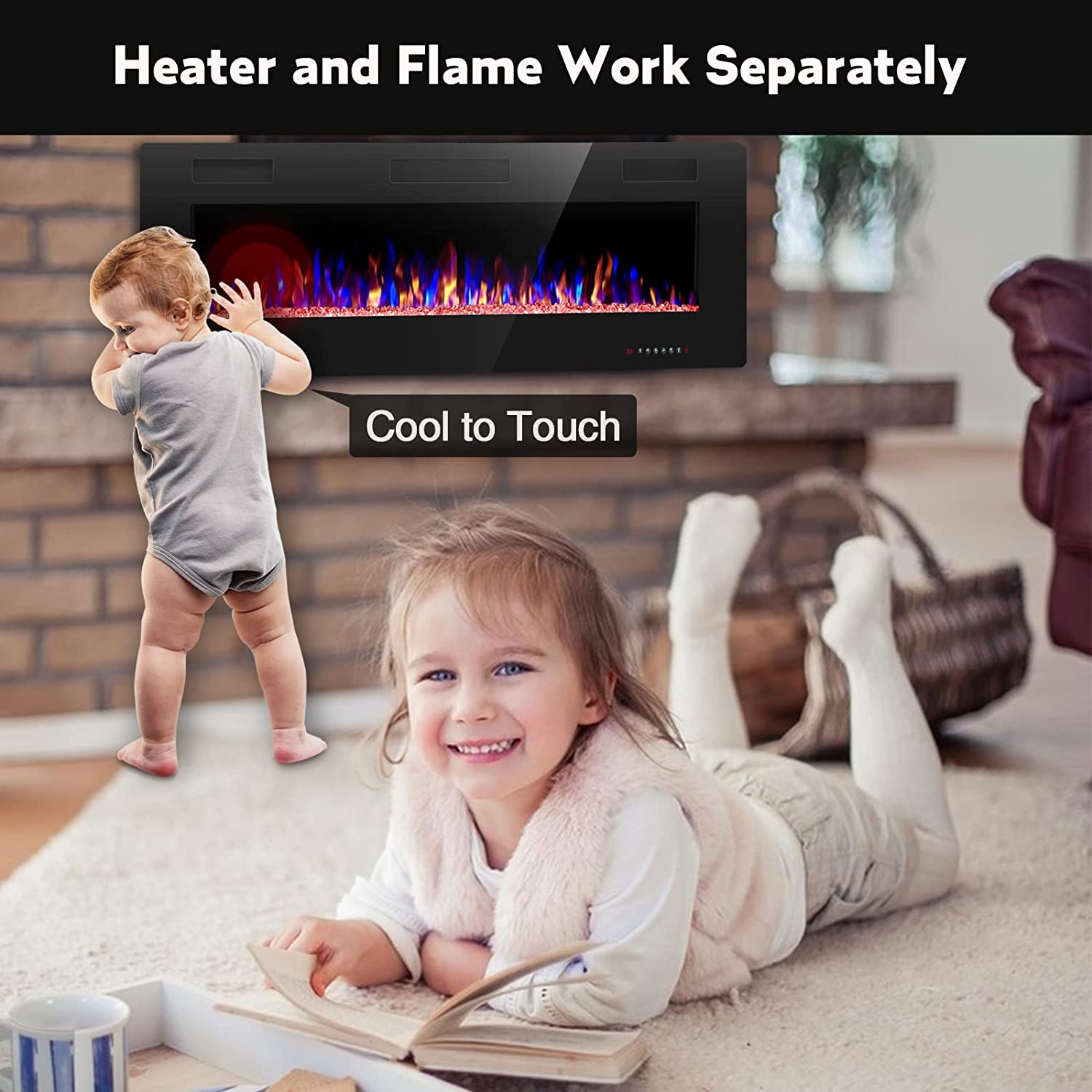 Electric Fireplace Recessed and Wall Mounted,830C3,836C3,842C3,850C3,860C3,868C3 Kismile