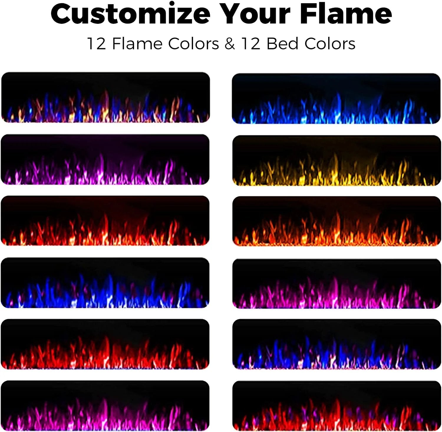 Electric Fireplace Recessed and Wall Mounted,830C3,836C3,842C3,850C3,860C3,868C3 Kismile