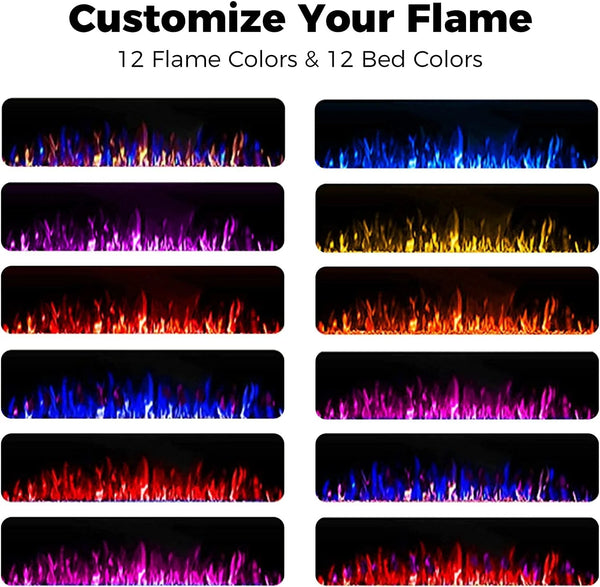 Electric Fireplace Recessed and Wall Mounted,830C3,836C3,842C3,850C3,860C3,868C3 Kismile