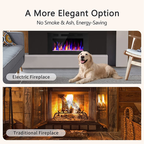 Electric Fireplace Recessed and Wall Mounted,830C3,836C3,842C3,850C3,860C3,868C3 Kismile