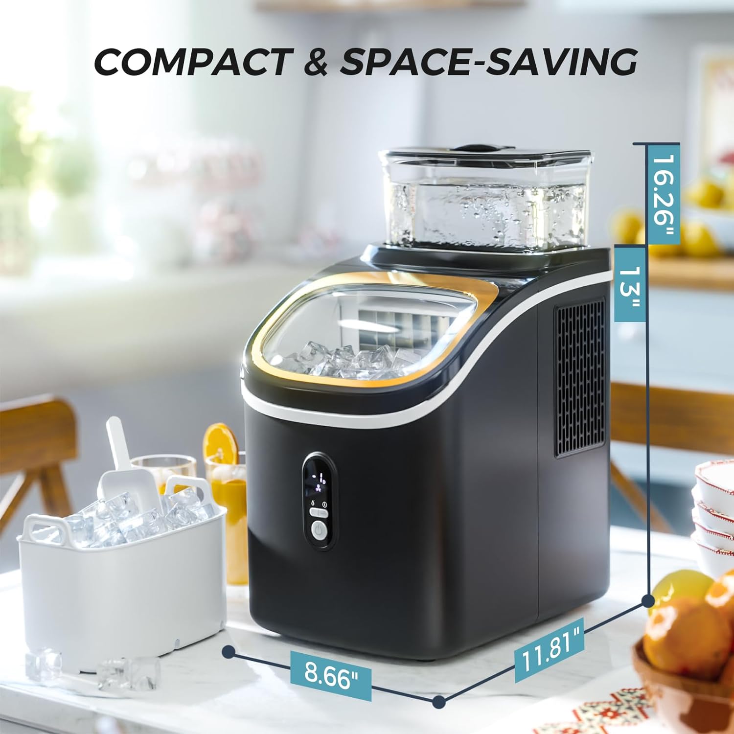 Kismile Ice Maker Countertop, Portable Ice Cube Maker Machine Z5813AF Kismile