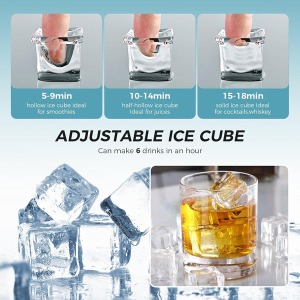 Kismile Ice Maker Countertop, Portable Ice Cube Maker Machine Z5813AF Kismile