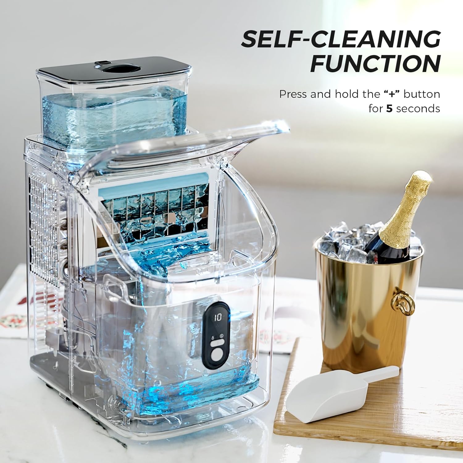 Kismile Ice Maker Countertop, Portable Ice Cube Maker Machine Z5813AF Kismile