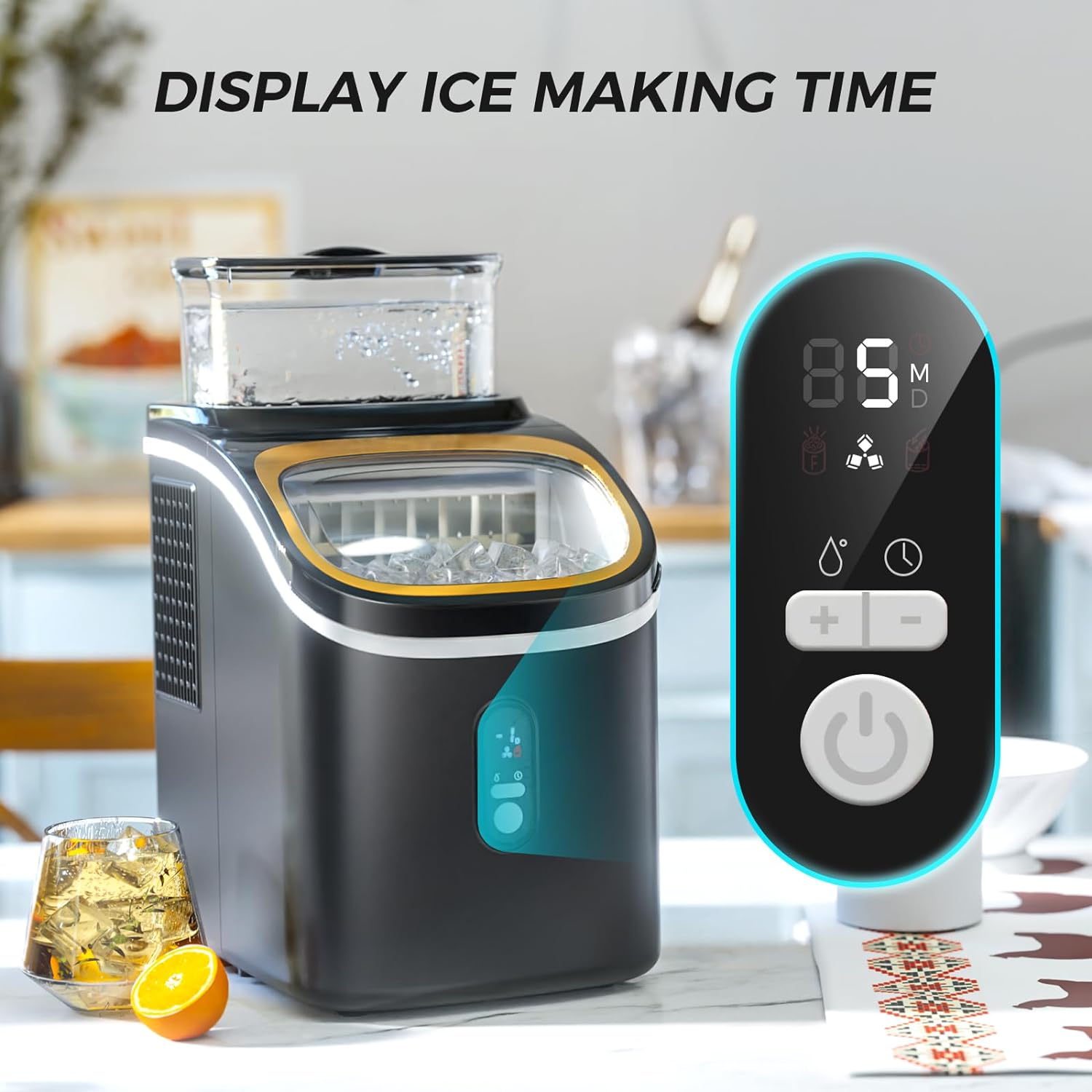 Kismile Ice Maker Countertop, Portable Ice Cube Maker Machine Z5813AF Kismile