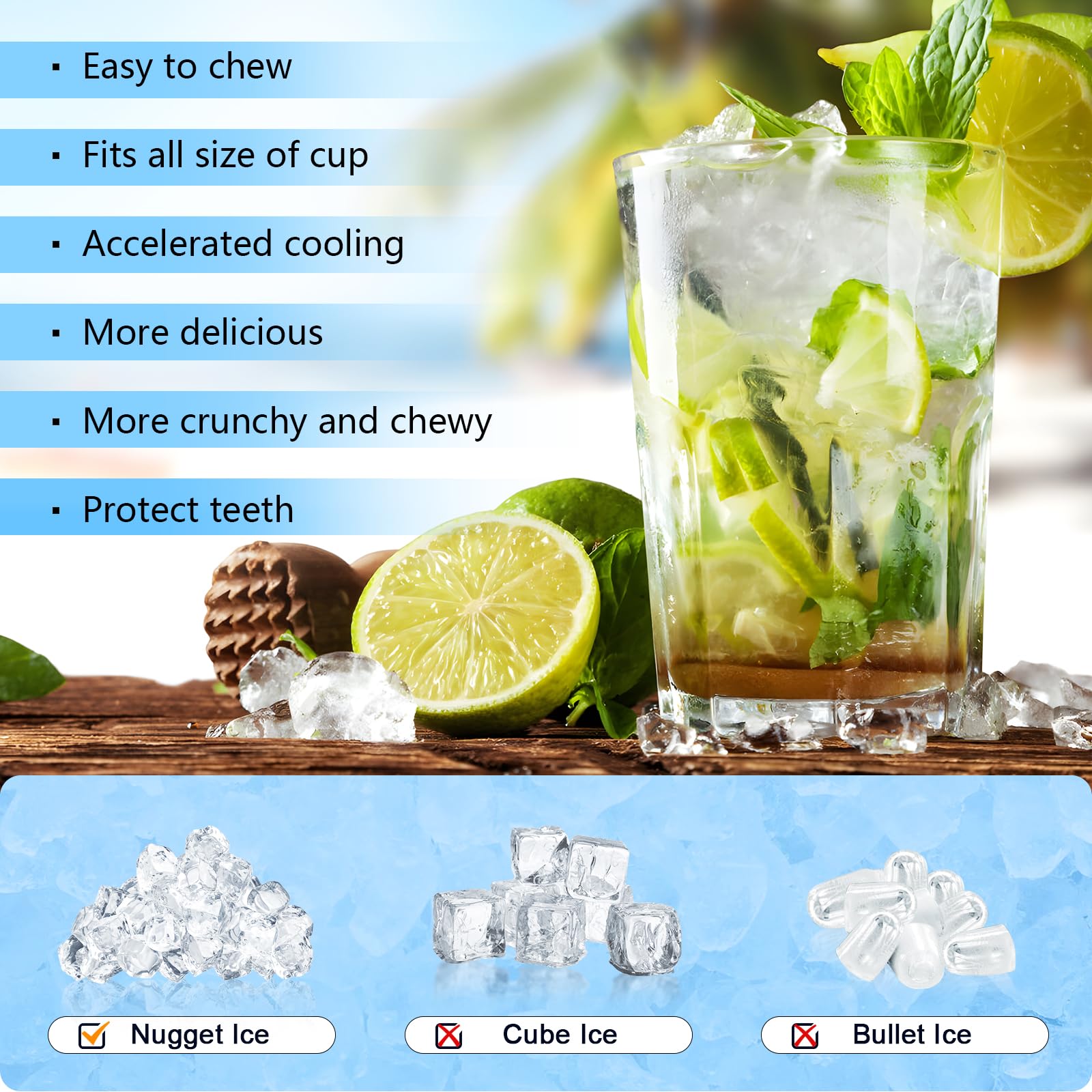 Kismile Nugget Countertop Ice Maker Z5815NB Kismile