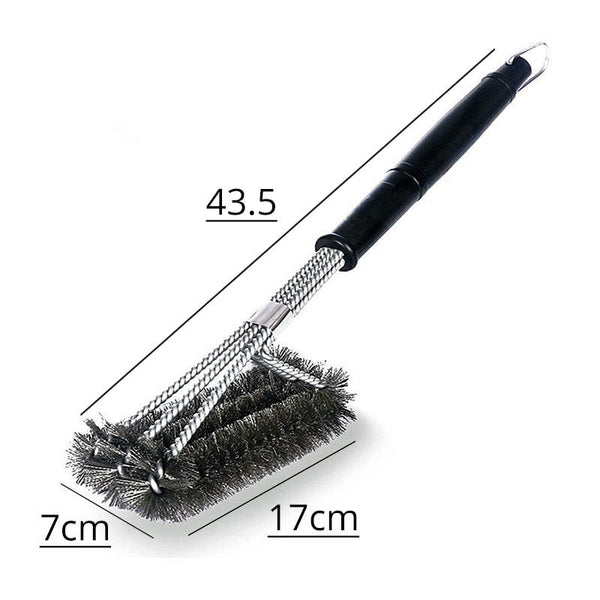 Kitchen Accessories BBQ Grill Brush and Scraper Barbecue Kit Cleaning Brush Stainless Steel Tools Wire Bristles Triangle BBQ Grill Cleaning Brush for Weber Gas Charcoal Porcelain Cast Iron & All Grilling Grates Accessories