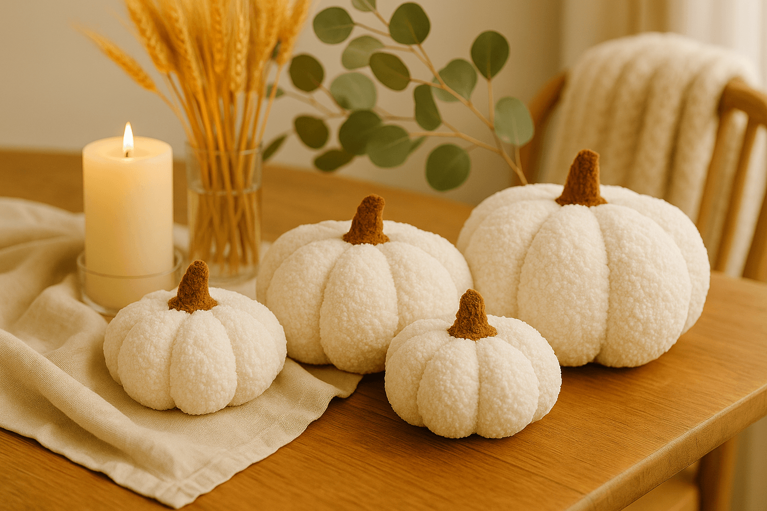 Pumpkin Fall boucle pillows, full pillow | Happy | Kitchen + Metal