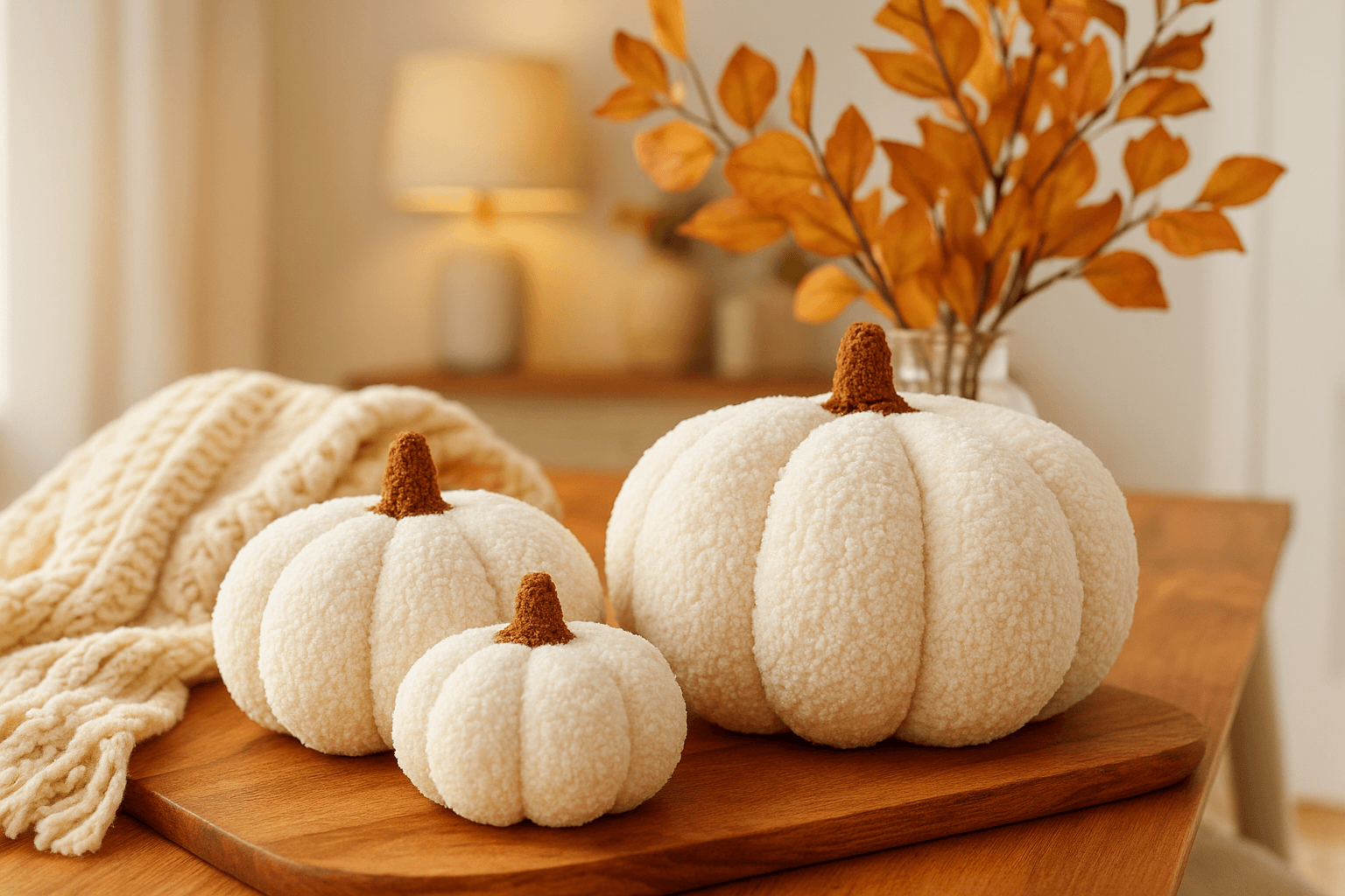 Pumpkin Fall boucle pillows, full pillow | Happy | Kitchen + Metal