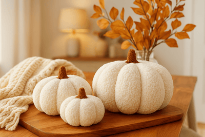 Pumpkin Fall boucle pillows, full pillow | Happy | Kitchen + Metal