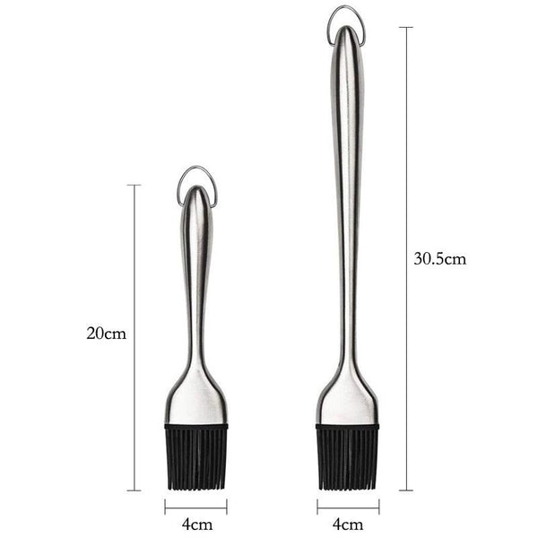 Kitchen Oil Brush BBQ Grill Basting Brush Stainless Steel Handle Pastry Brush Barbecue Cooking Brush BBQ Kitchen Tools String Brush BBQ Pastry Brush Stainless Steel BBQ Sauce Oil Pastry Brush for Baking BBQ Accessories