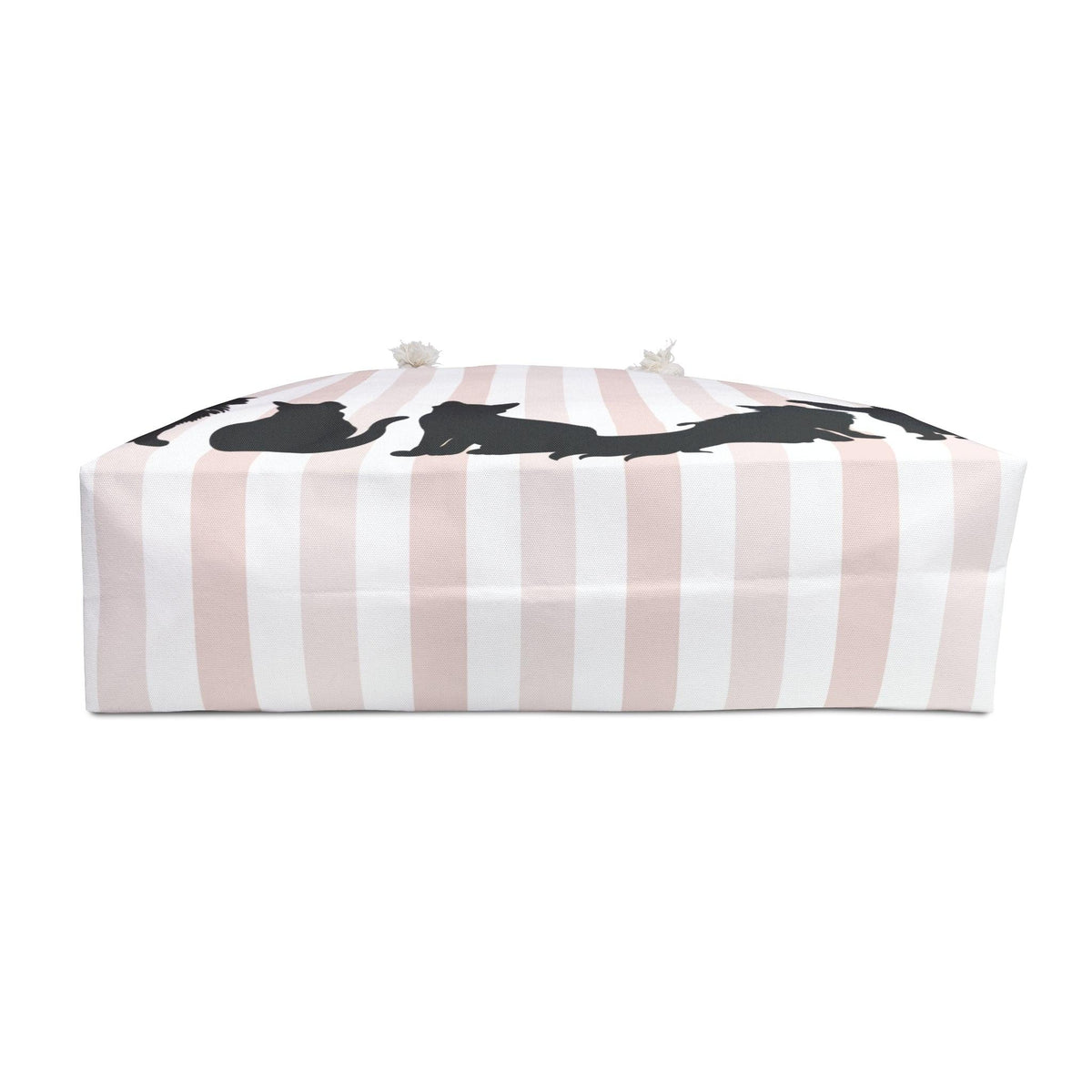 Pink Stripe Cat Silhouette Weekender Tote – Cat Lover Travel Bag