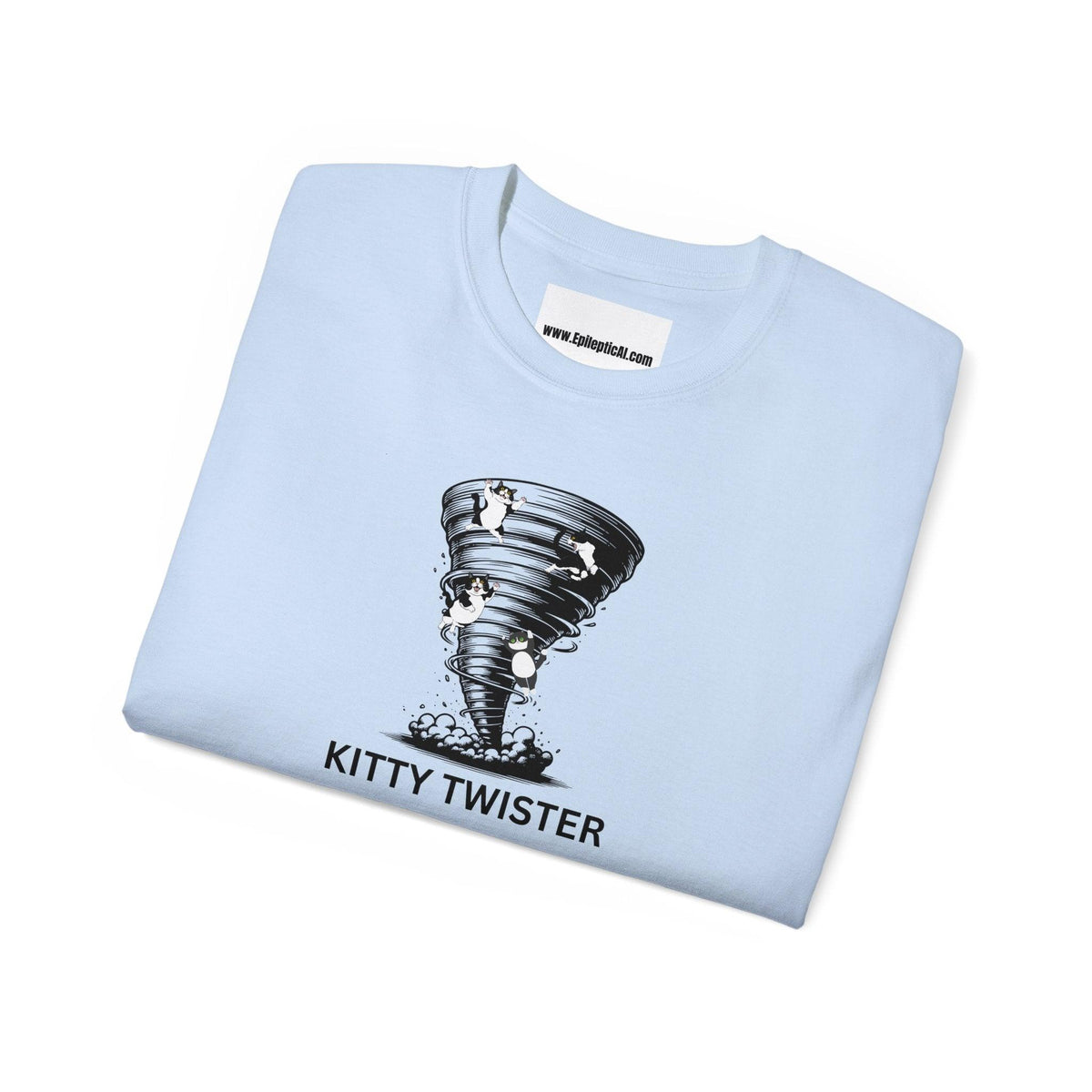 Kitty Twister Unisex Ultra Cotton Tee – Cat Tornado Funny Cat Shirt