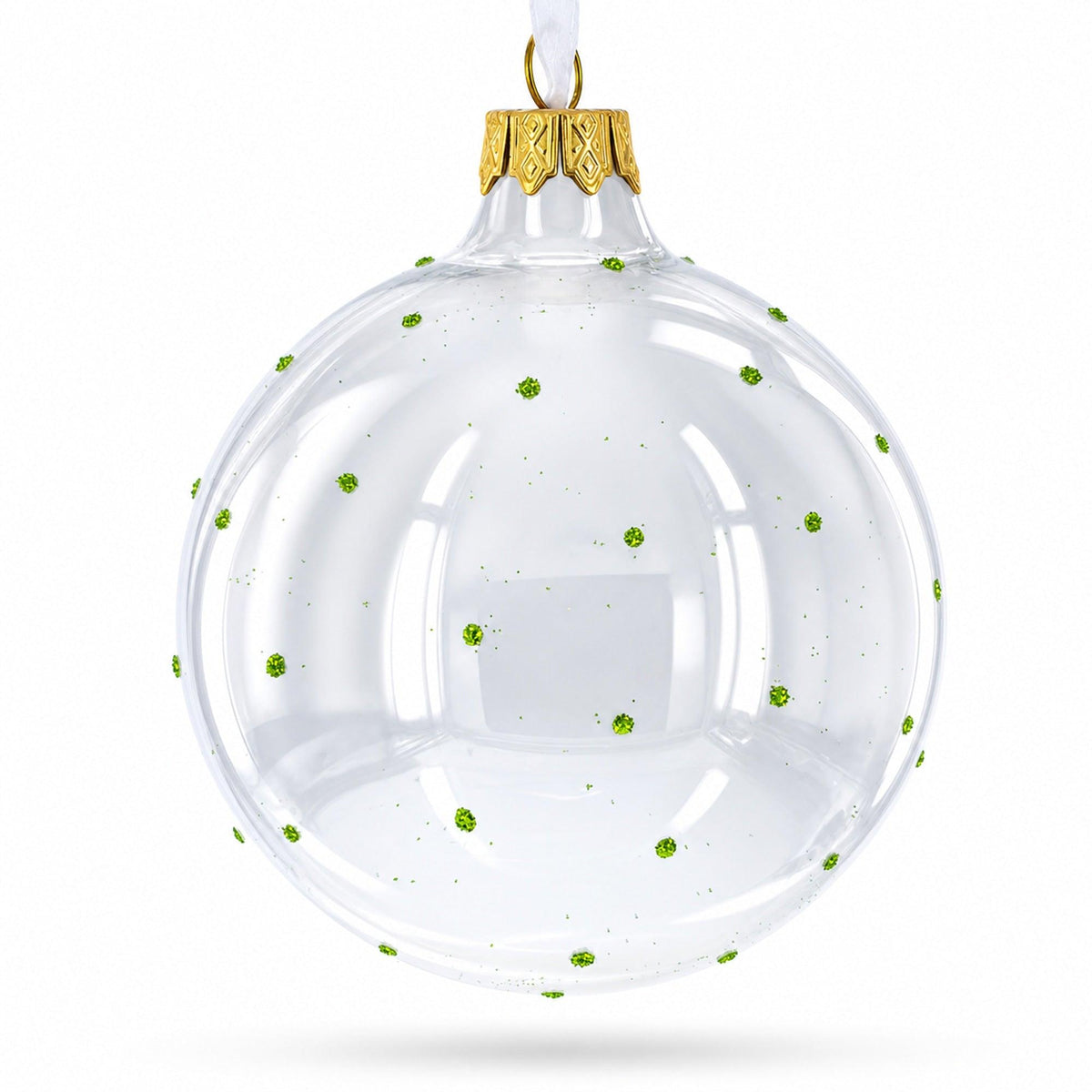 Panda with Bamboo Glass Christmas Ornament 4 Inches