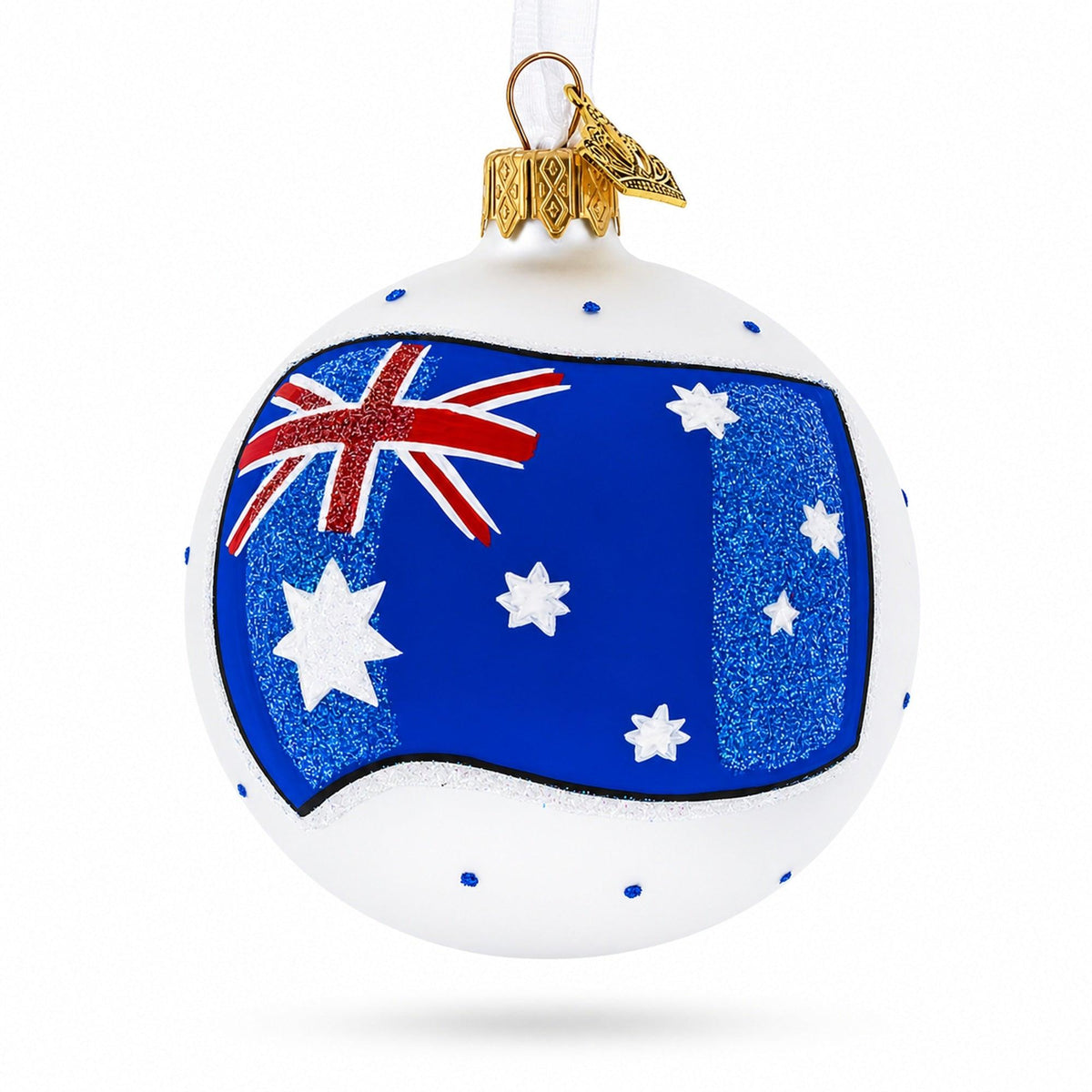 Flag of Australia Glass Ball Christmas Ornament 3.25 Inches