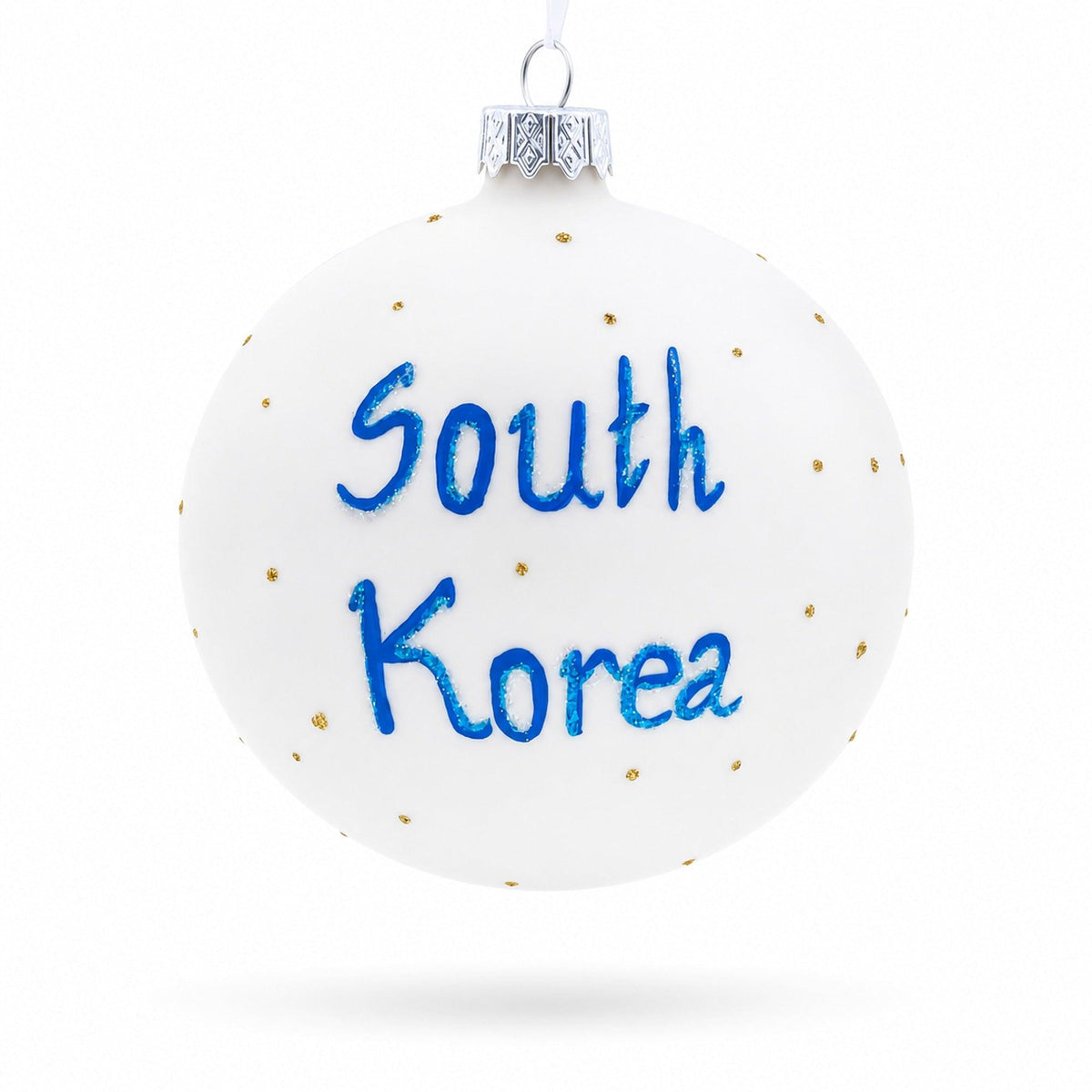 Flag of South Korea Glass Ball Christmas Ornament 4 Inches