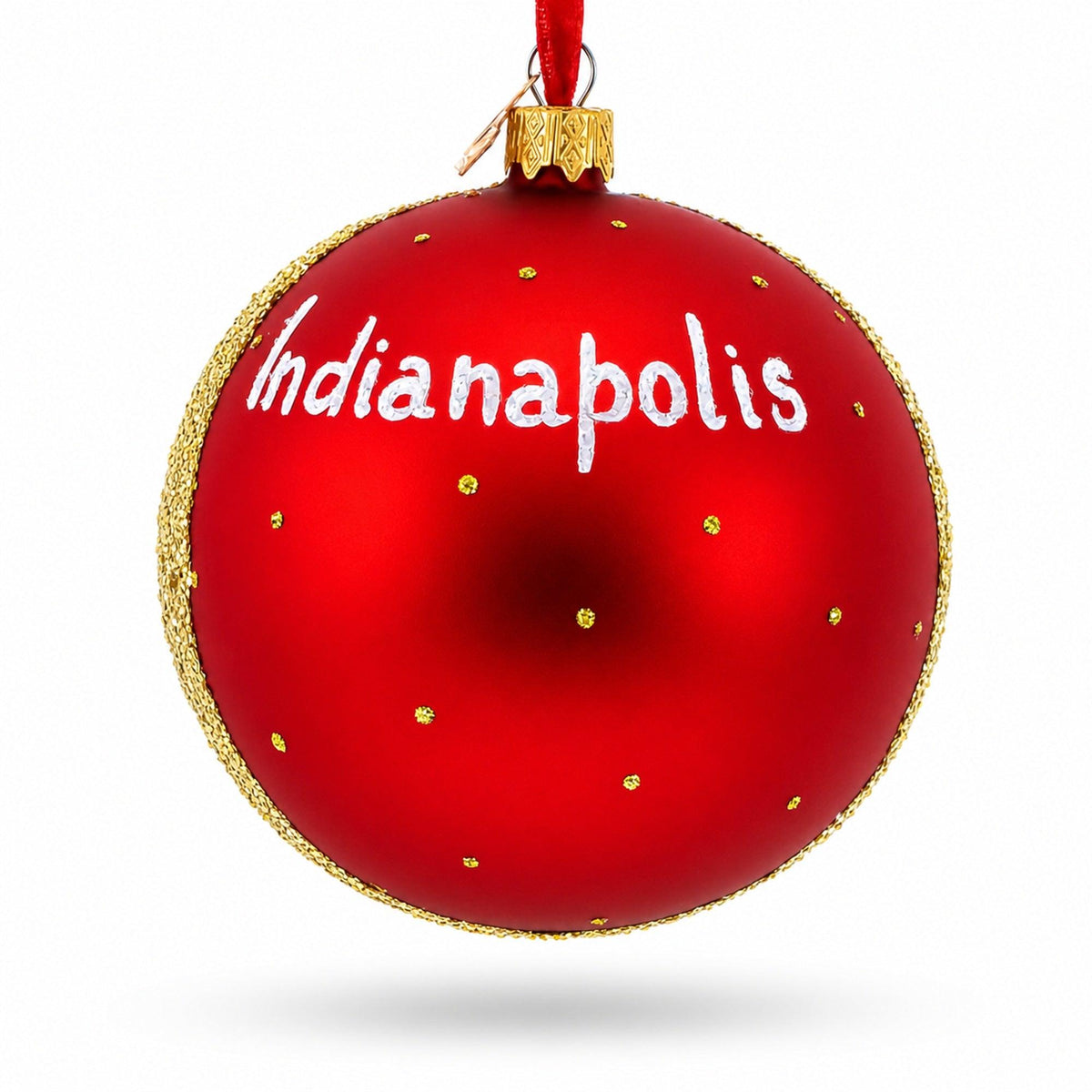 Indianapolis, Indiana Glass Ball Christmas Ornament 4 Inches