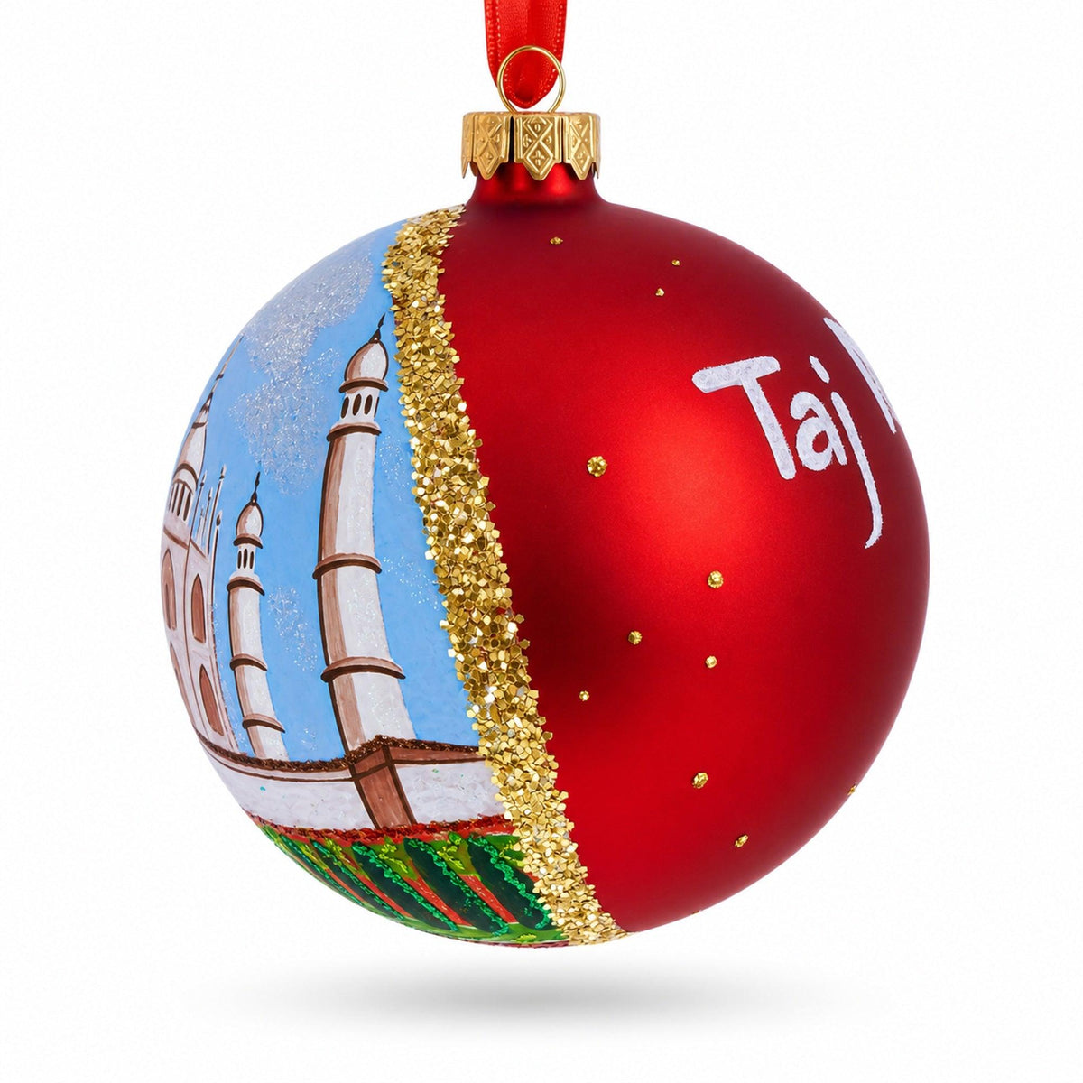 Taj Mahal, India Glass Ball Christmas Ornament 4 Inches