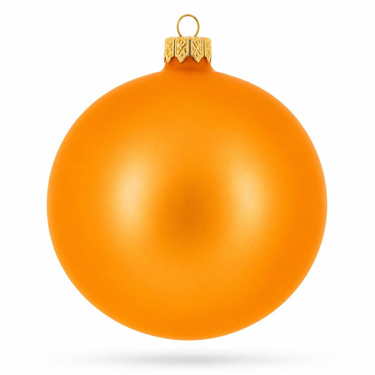 Set of 4 Matte Orange Glass Ball Christmas Ornaments 4 Inches (011)