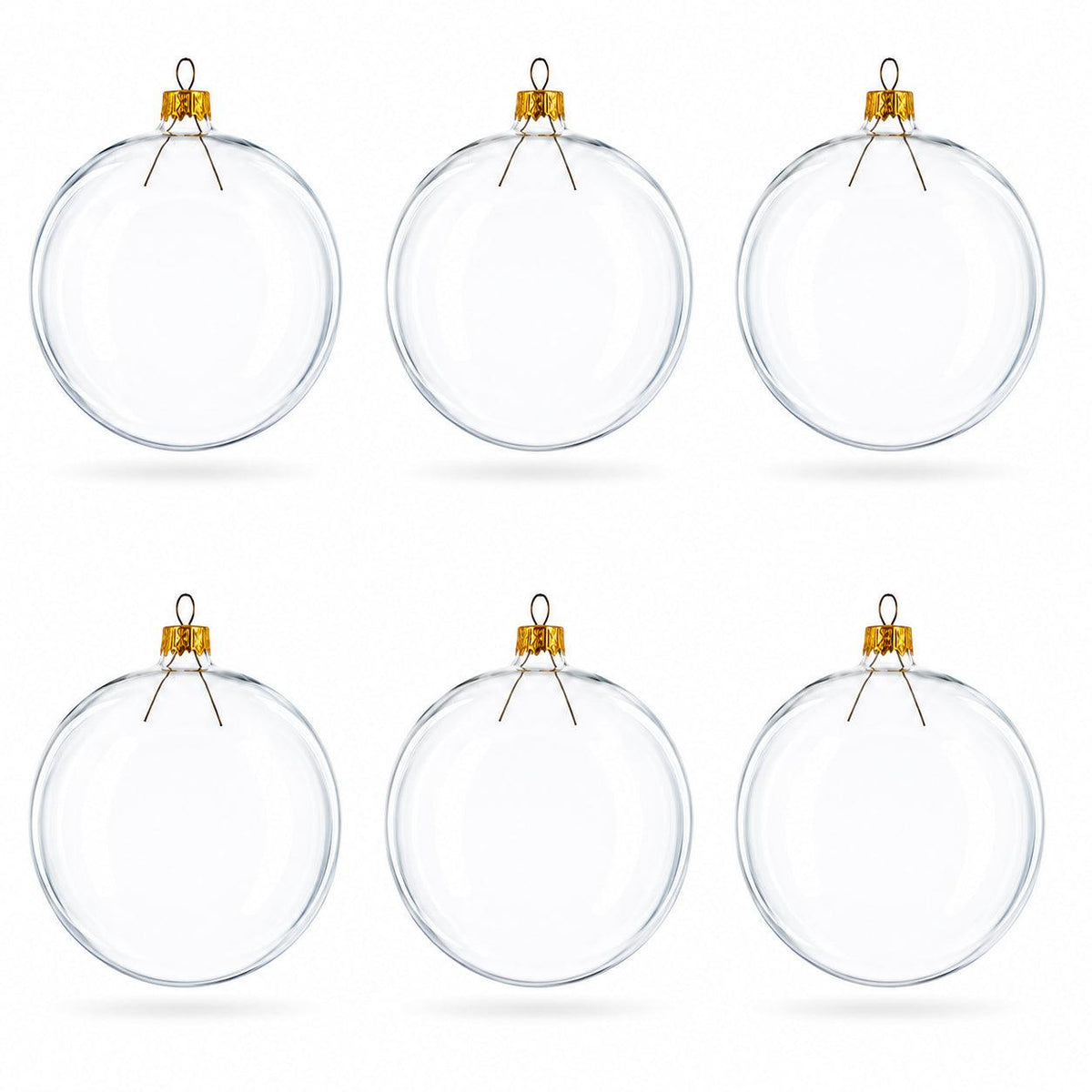 Set of 6 Clear Glass Ball Christmas Ornaments DIY Craft 3.25 Inches (034)