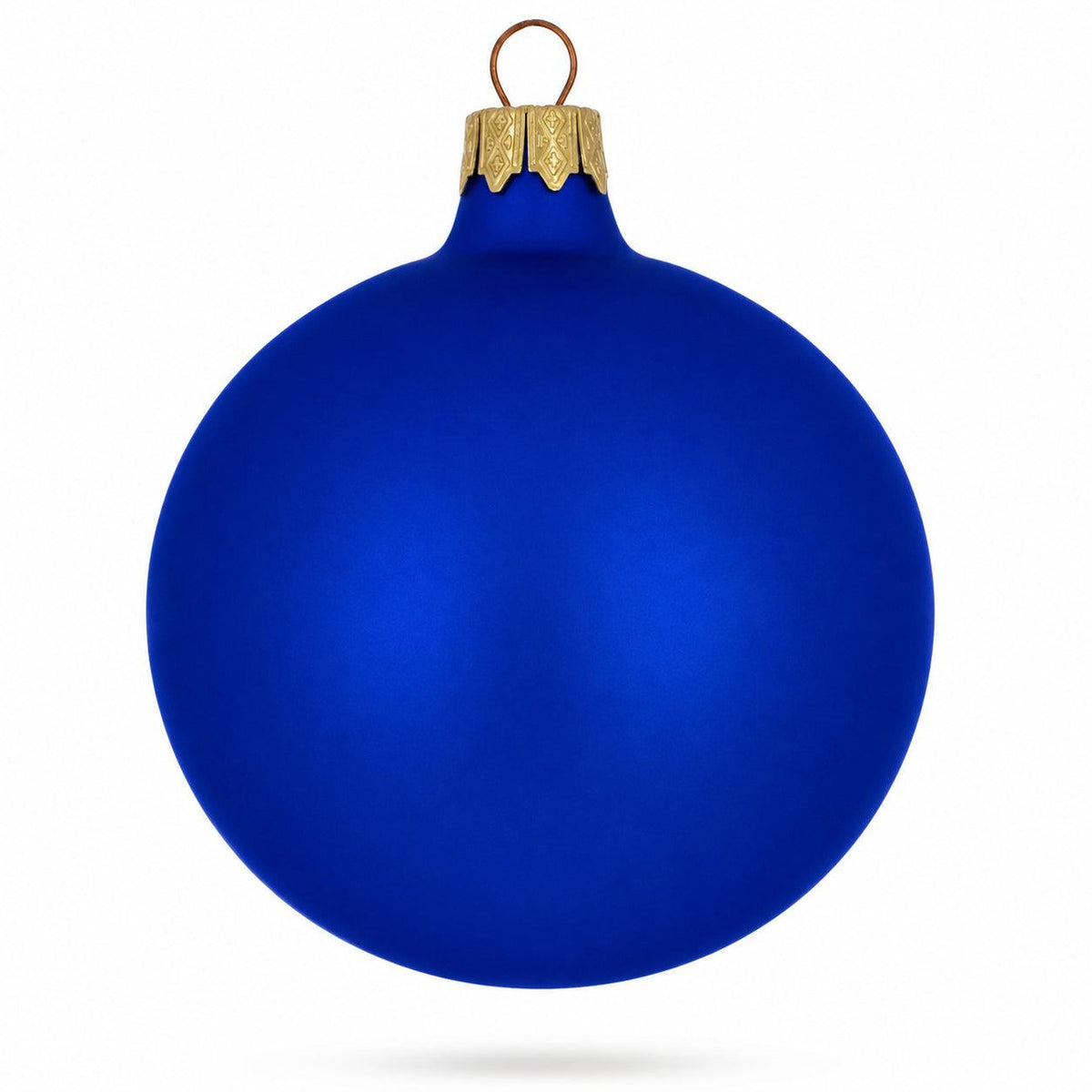 Set of 6 Blue Matte Glass Ball Christmas Ornaments 3.25 Inches (035)