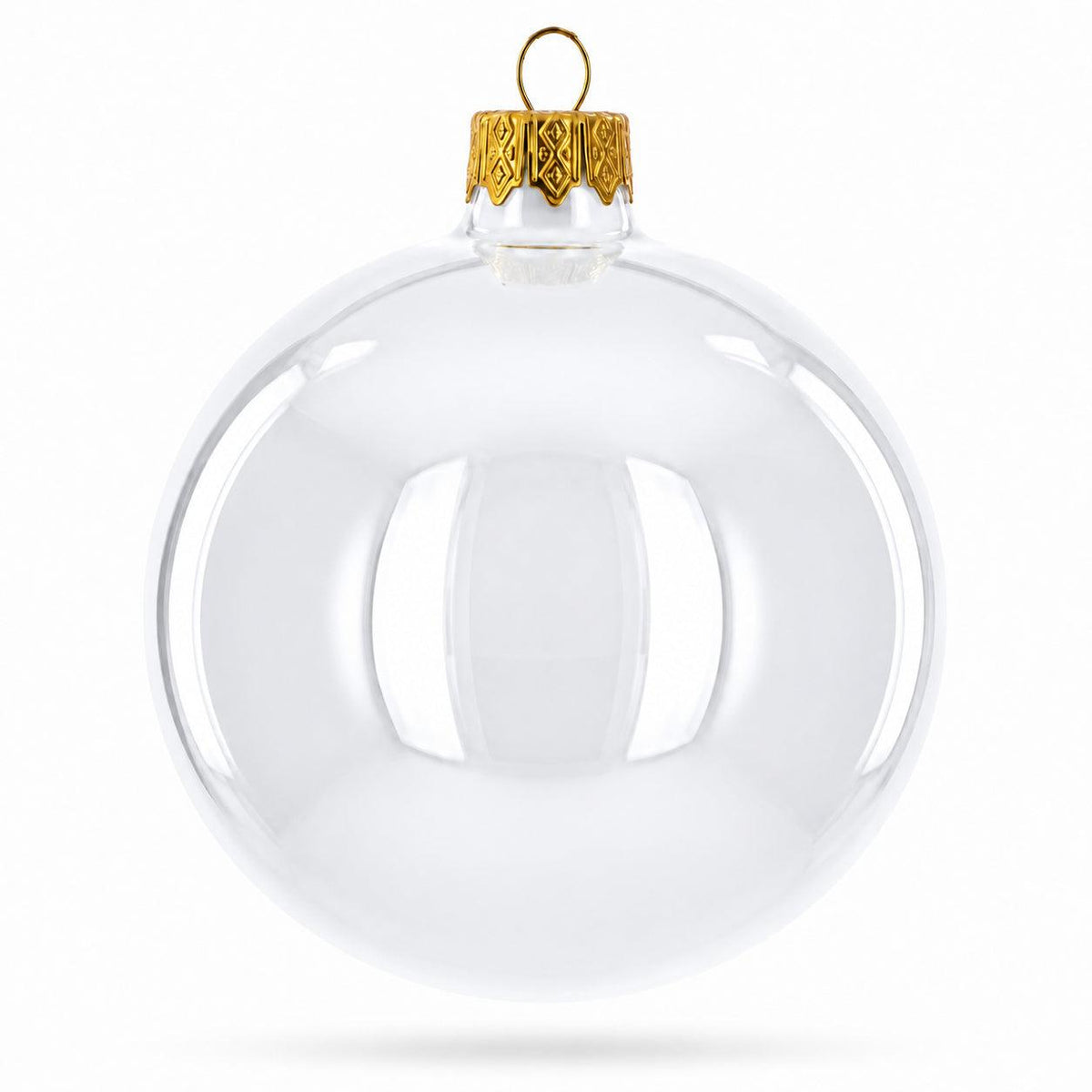Set of 6 White Glossy Glass Ball Christmas Ornaments 3.25 Inches (041)