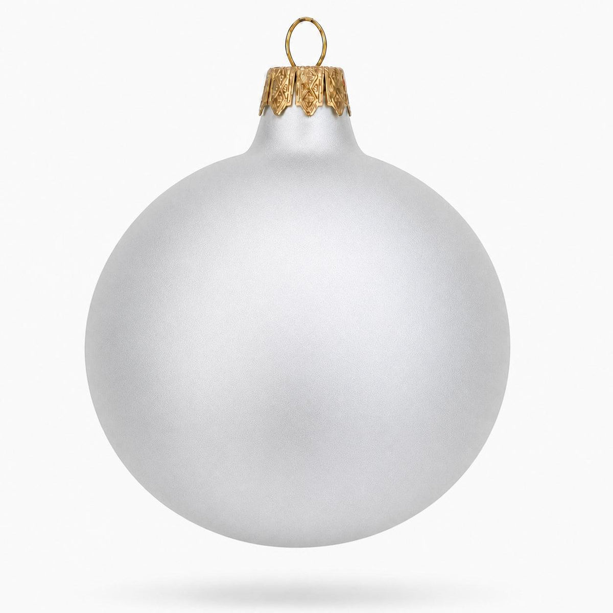 Set of 6 Matte White Glass Ball Christmas Ornaments 3.25 Inches (055)