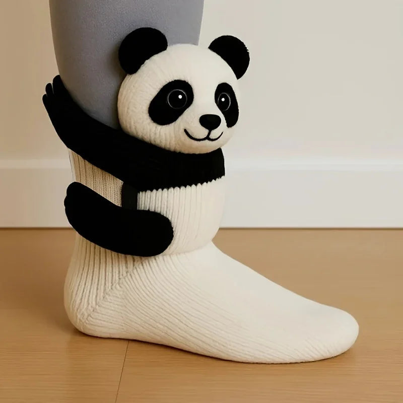 Knitted Plush Socks - Animal Pattern Unisex Cotton Socks