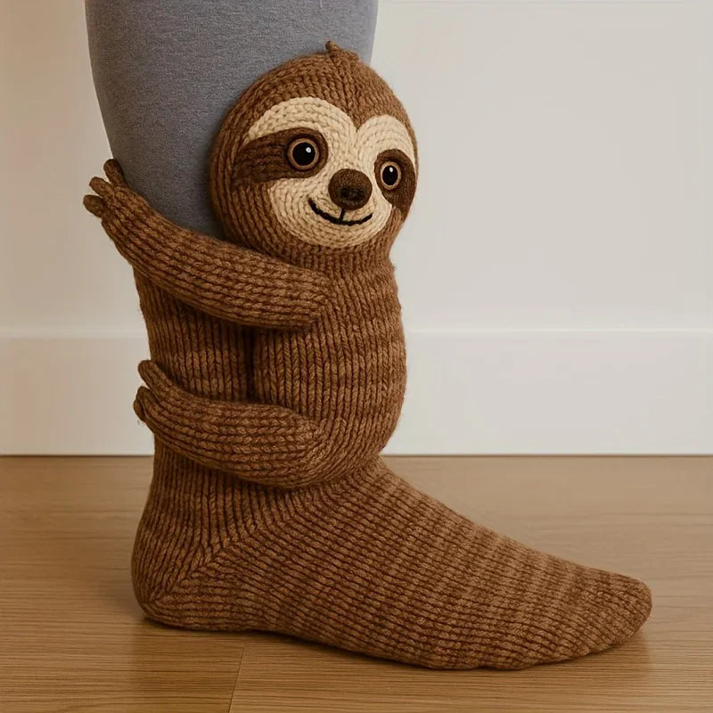 Knitted Plush Socks - Animal Pattern Unisex Cotton Socks