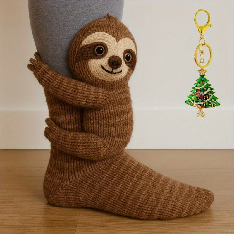 Knitted Plush Socks - Animal Pattern Unisex Cotton Socks