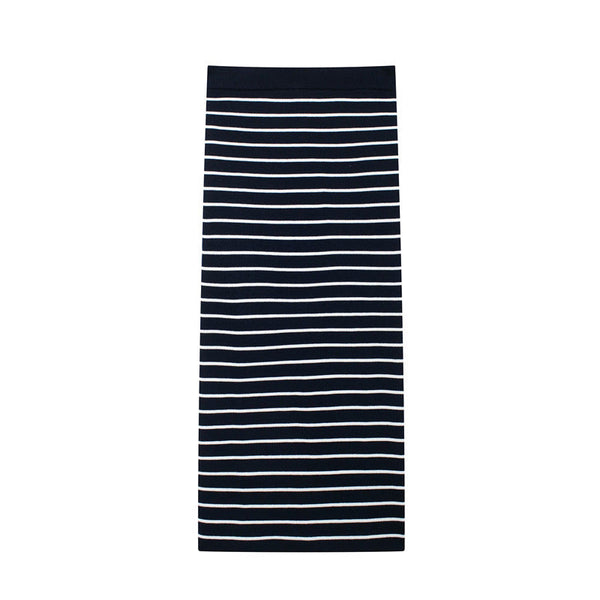 Knitted striped long sleeved suit for outerwear