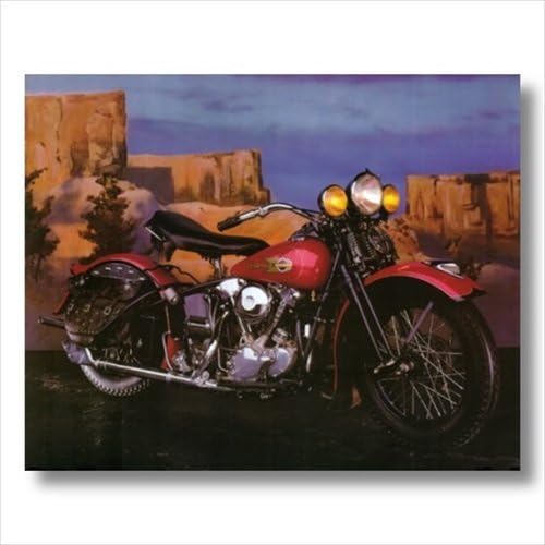 Harley Davidson Wall Art - Knucklehead Motorcycle 16x20 Vintage Print