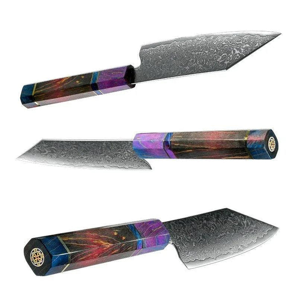 KODACHI VG10 Damascus Bunka Knife with Rosewood Burl Handle - Gifts for You 'n Me