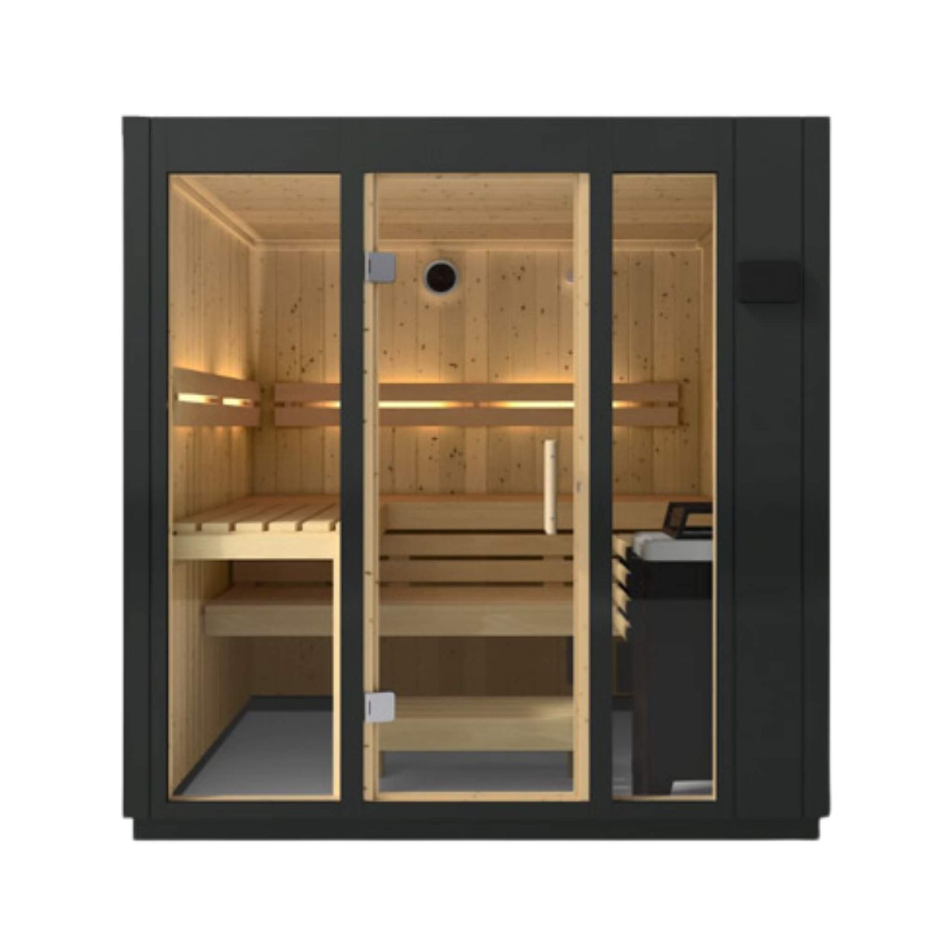 Kohler C1 Indoor Graphite Gray Freestanding Alcove Design Sauna Kit (SAK93182)