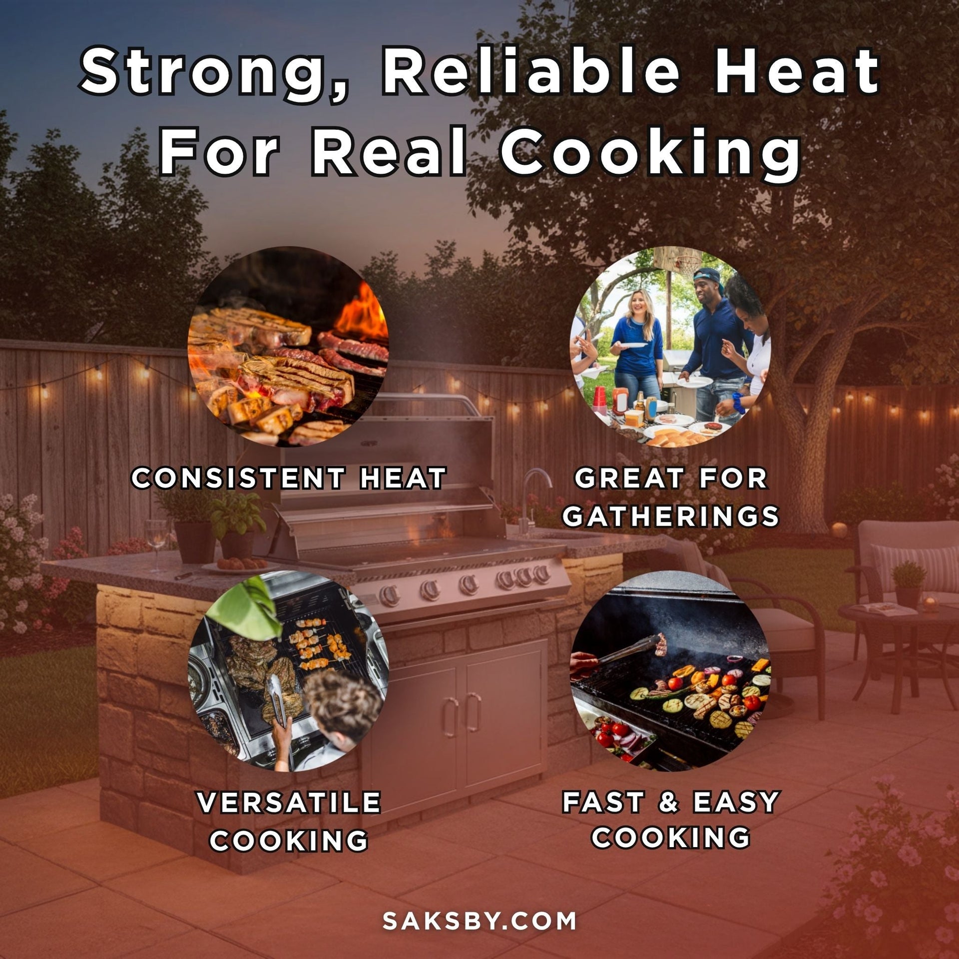 KoKoMo Grills 40-Inch Heavy-Duty 72K BTU LP/NG 5 Burner Built-In Stainless Steel Gas Grill [KO-BAK5BG] (SAK73152)