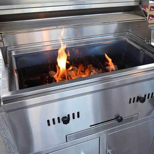 KoKoMo Grills Premium Built-In Charcoal Grill With 304 Stainless Steel And Adjustable Heat Tray, 32