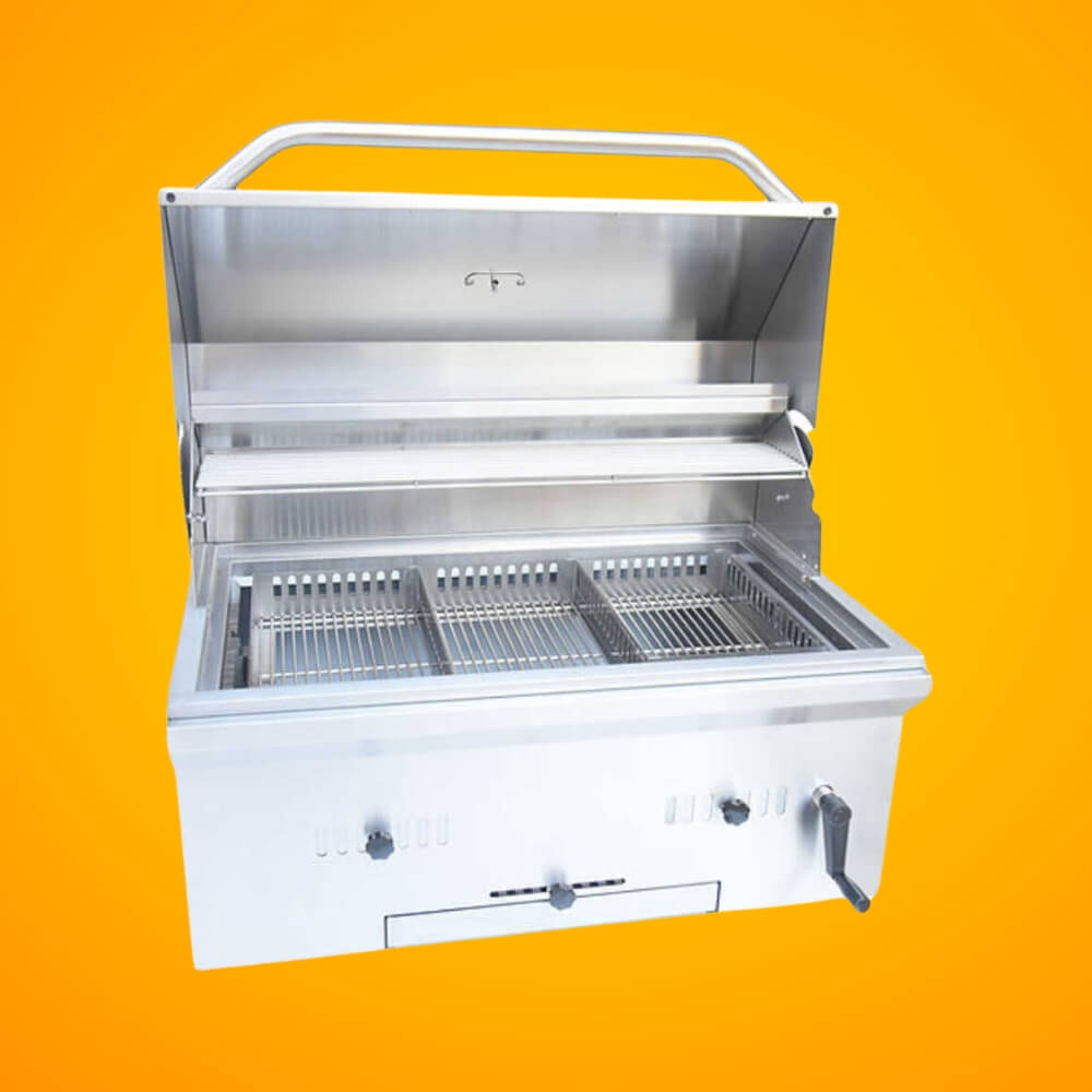 KoKoMo Grills Premium Built-In Charcoal Grill With 304 Stainless Steel And Adjustable Heat Tray, 32