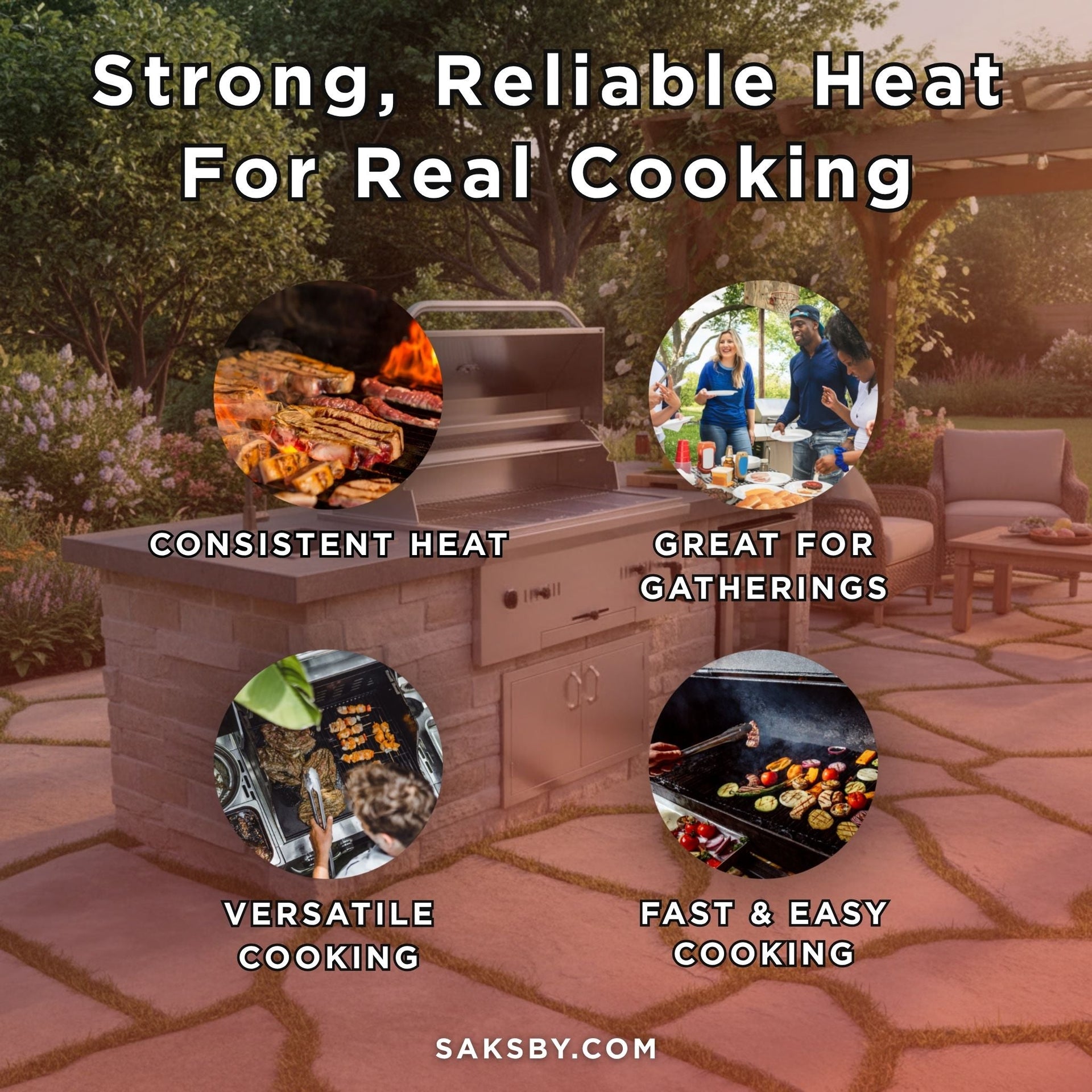 KoKoMo Grills 32-Inch Premium Built-In Charcoal Grill With 304 Stainless Steel And Adjustable Heat Tray [KO-CHAR32] (SAK32504)