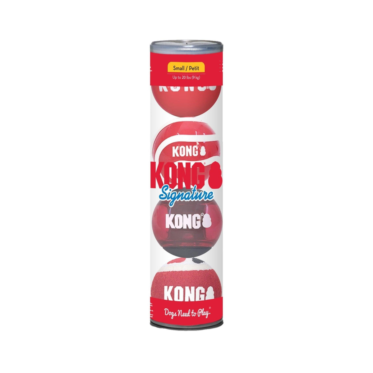 KONG Signature Fetch Dog Toy Balls, Multi-Pack