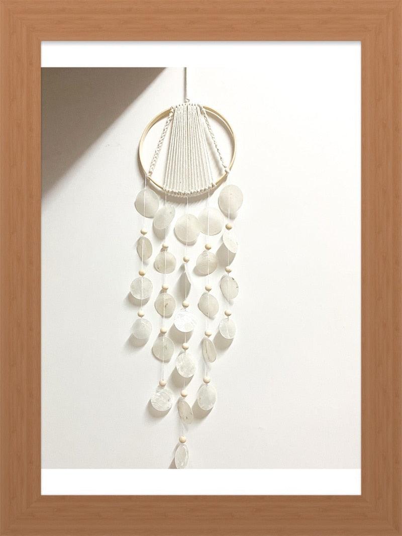 Korean Style Home Shell Melodious Sound Wind Chime Room Decoration Ornaments Nordic Hanging Wind Bells Wall Pendant For Home Office Kids Room Nursery Decor Gifts Photography Hanging Wind Chimes