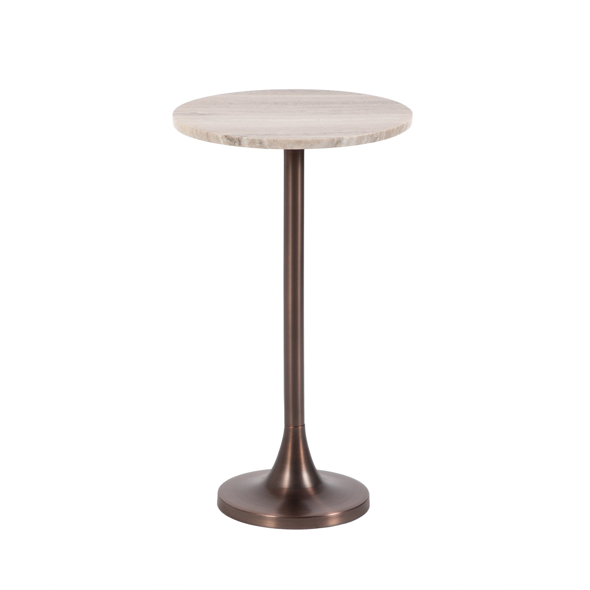 Baronet Round Marble and Metal Table
