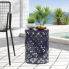 Outdoor Metal End Table - Large - Navy Blue