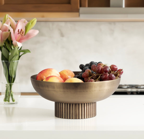 Rooks Ribbed Metal Bowl